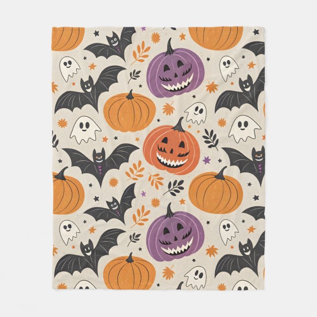 Halloween-Muster Fleecedecke (Vorderseite)