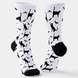 Halloween-Muster für schwarze und weiße Katzen und Socken