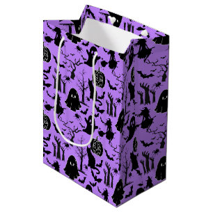 Halloween-Muster. Geruchlich und niedlich.b L Lila Mittlere Geschenktüte