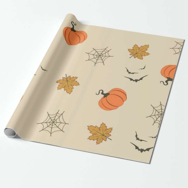 Halloween-Muster Geschenkpapier (Ungerollt)