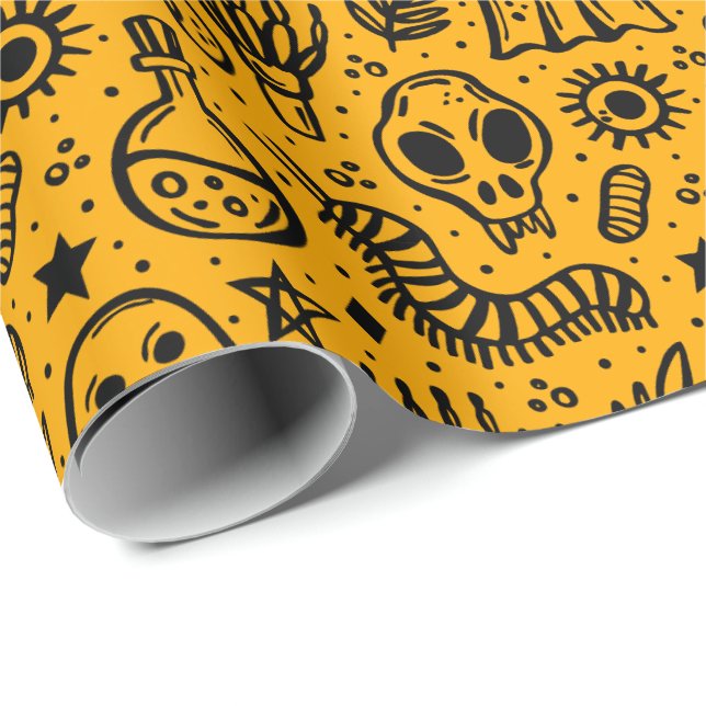 Halloween-Muster. Geschenkpapier (Rolleneckpunkt)