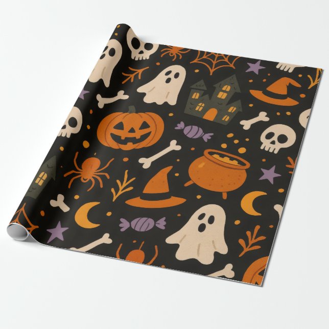 Halloween-Muster-Geschenkpapier Geschenkpapier (Ungerollt)