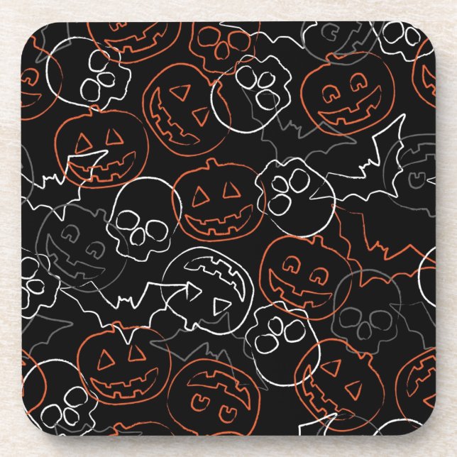 Halloween-Muster Getränkeuntersetzer (Vorderseite)
