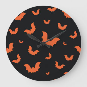 Halloween-Muster Große Wanduhr