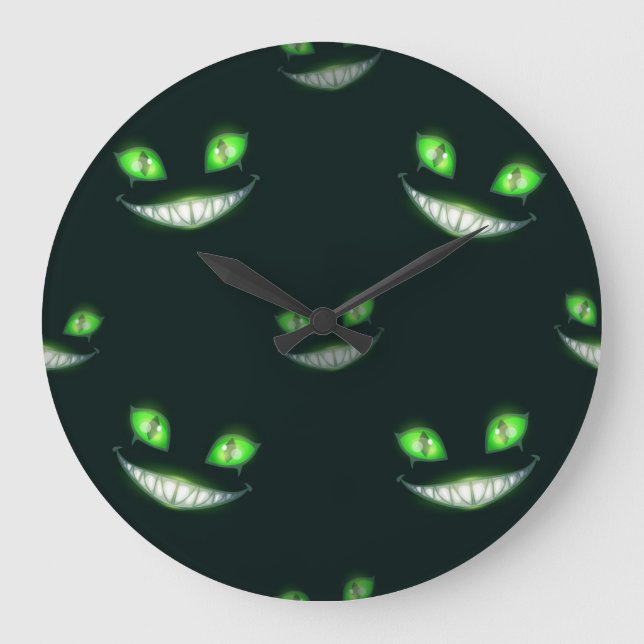 Halloween-Muster Große Wanduhr (Vorderseite)