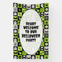HALLOWEEN - Muster - Icons Schwarz Grün