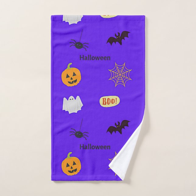 Halloween-Muster in blau Handtuch (Handtuch)