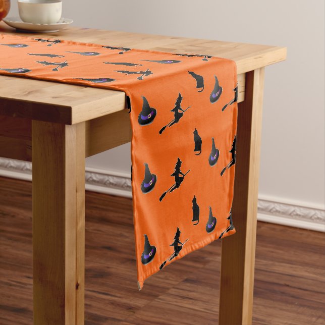 Halloween-Muster in Orange Kurzer Tischläufer (Beispiel)