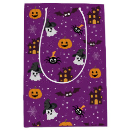 Halloween-Muster lila Mittlere Geschenktüte