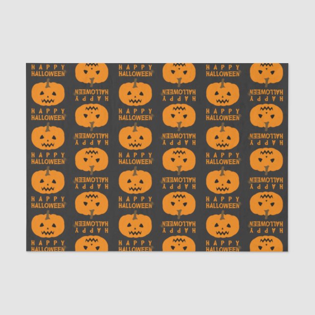Halloween-Muster mit Kürbisgeflecht Seidenpapier (Vorderseite)