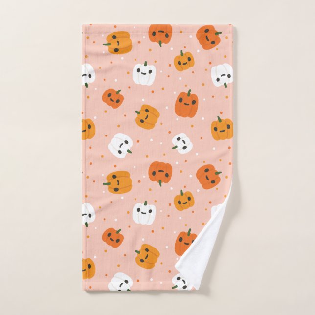 Halloween Muster mit Wasserfarbe und rosa Muster Handtuch (Handtuch)