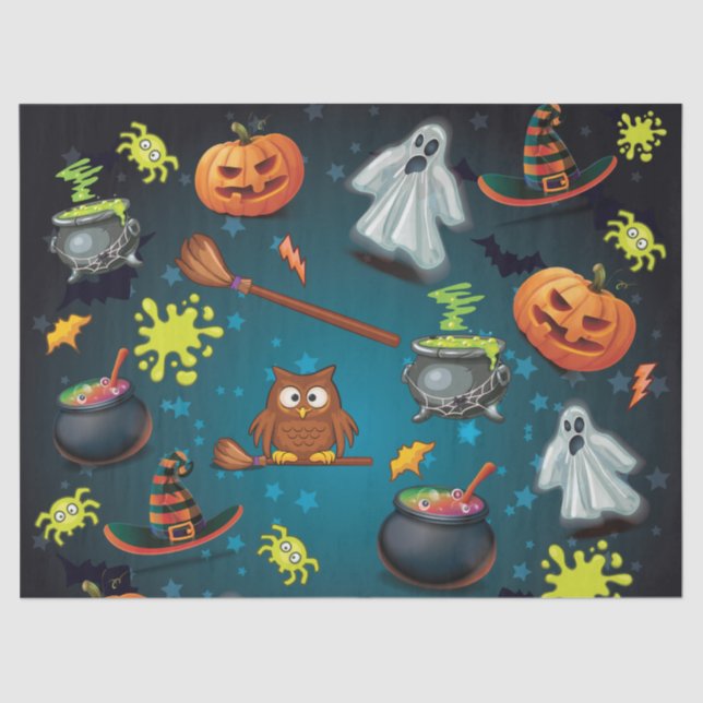 Halloween-Muster Niedlich Seidenpapier (Vorderseite)