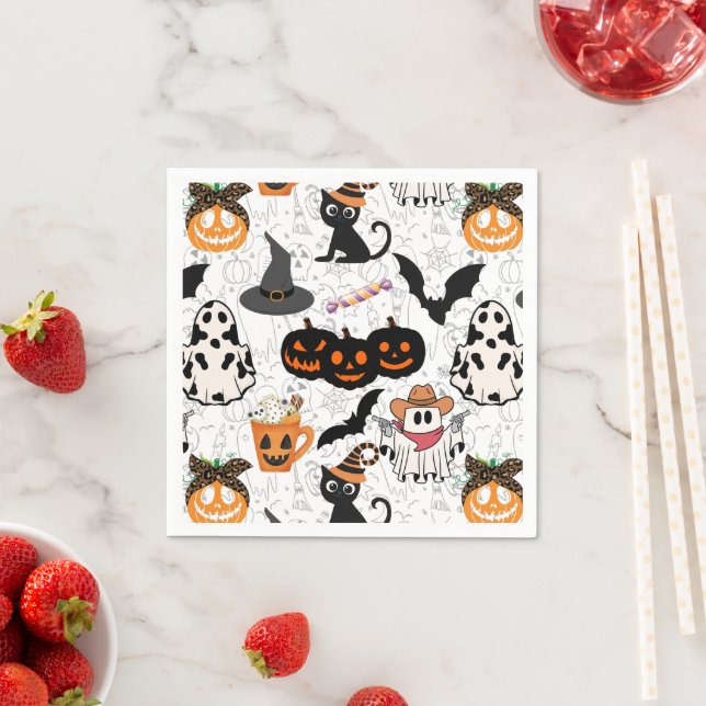Halloween-Muster. Niedlich Serviette (Beispiel)