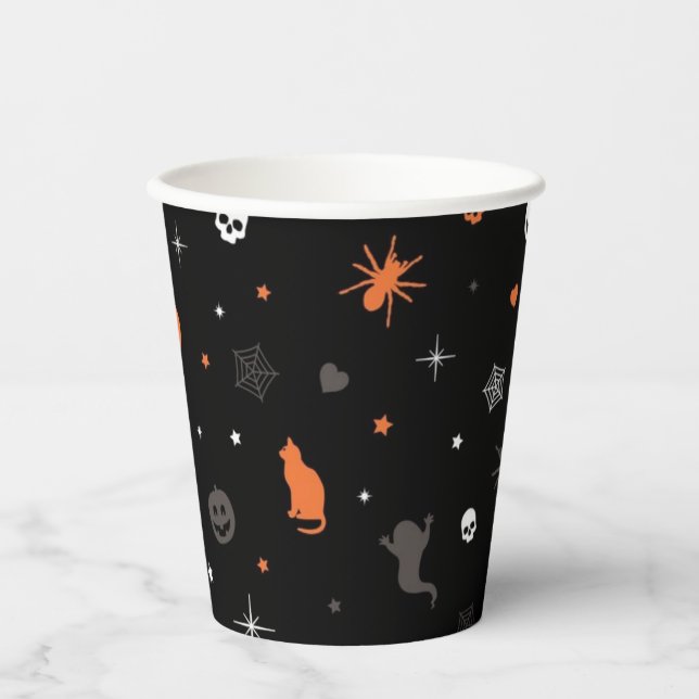 Halloween-Muster Pappbecher (Vorderseite)
