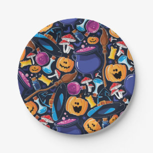 Halloween-Muster Pappteller
