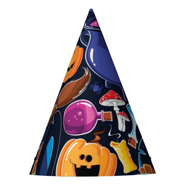 Halloween-Muster Partyhütchen (Vorderseite)
