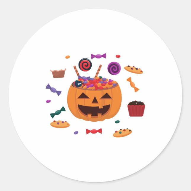 Halloween-Muster Runder Aufkleber (Vorderseite)