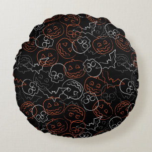 Halloween-Muster Rundes Kissen