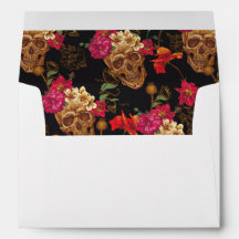Halloween-Muster, Schädel, Rosen, gotisch,