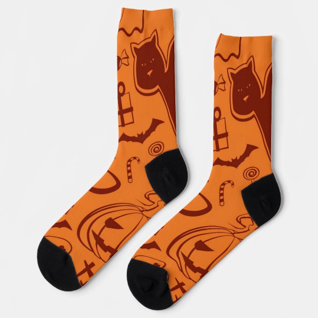 Halloween-Muster Socken (Linkes Detail)