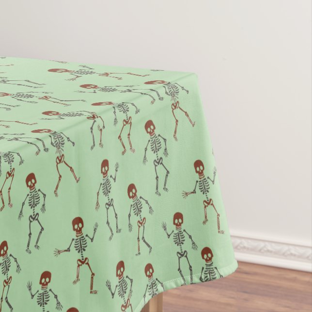 Halloween-Muster tanzender Skelette Tischdecke (Beispiel)