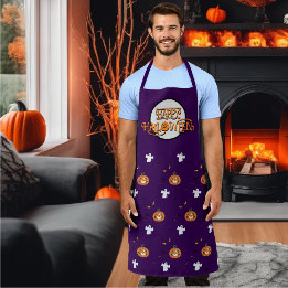 Halloween-Muster und Nachricht Schürze