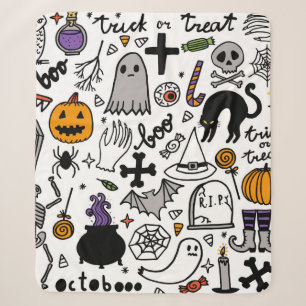 Halloween-Muster. Vintager Hintergrund Sherpadecke