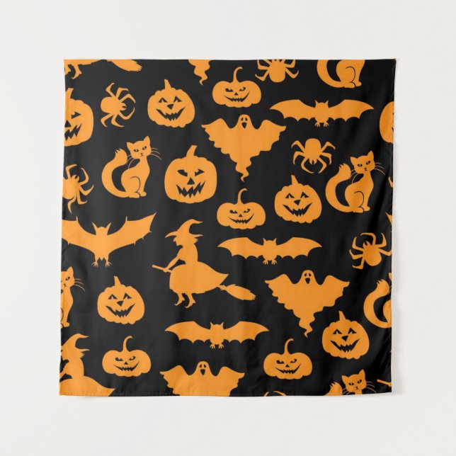 Halloween-Muster Wandteppich (Vorderseite)
