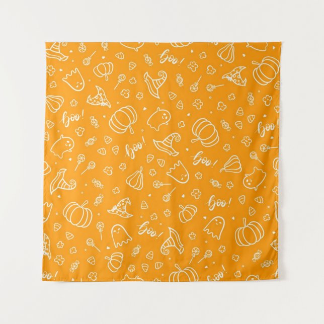 Halloween-Muster Wandteppich (Vorderseite)