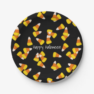 Halloween-Muster zufällige Maisstücke Pappteller