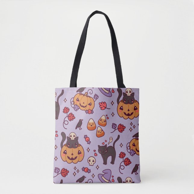 Halloween-Musterdekoration Kaffee Tasse Tote-Tasch Tasche (Vorderseite)