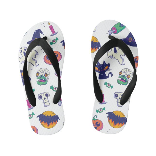 Halloween-Musterdekoration Kinderbadesandalen (Fußbett)