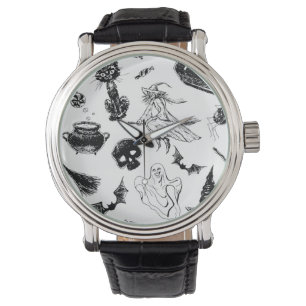 Halloween-Musterdesign Armbanduhr
