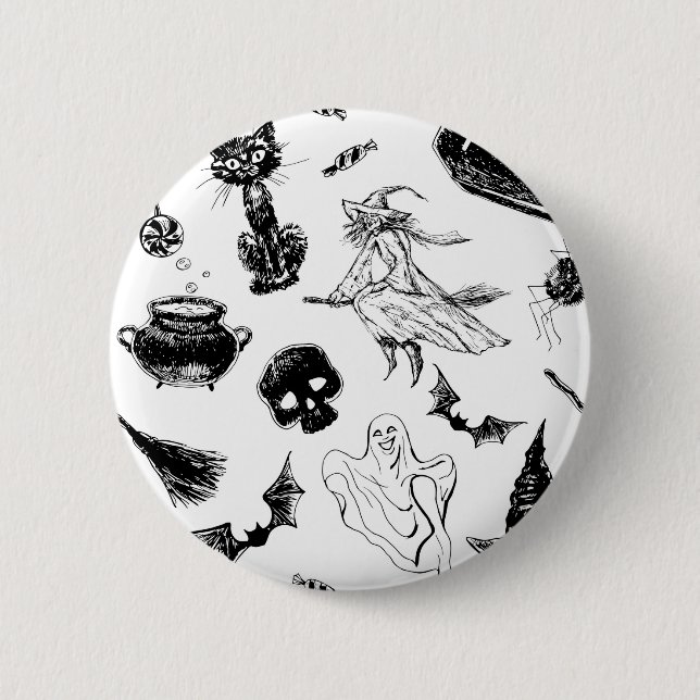 Halloween-Musterdesign Button (Vorderseite)