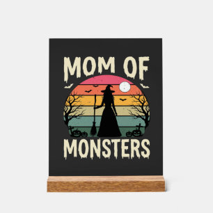 Halloween-Mutter der Monster Hexe Sonnenuntergang Acrylschild