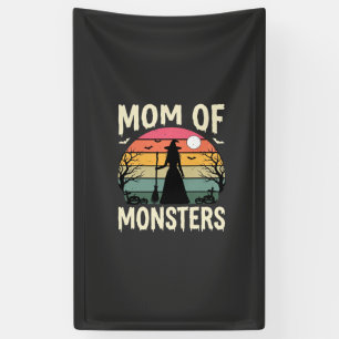 Halloween-Mutter der Monster Hexe Sonnenuntergang Banner