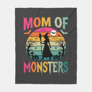 Halloween-Mutter der Monster Hexe Sonnenuntergang Fleecedecke