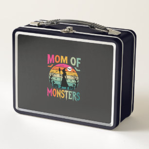 Halloween-Mutter der Monster Hexe Sonnenuntergang Metall Brotdose