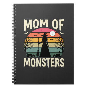 Halloween-Mutter der Monster Hexe Sonnenuntergang Notizblock