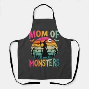 Halloween-Mutter der Monster Hexe Sonnenuntergang Schürze
