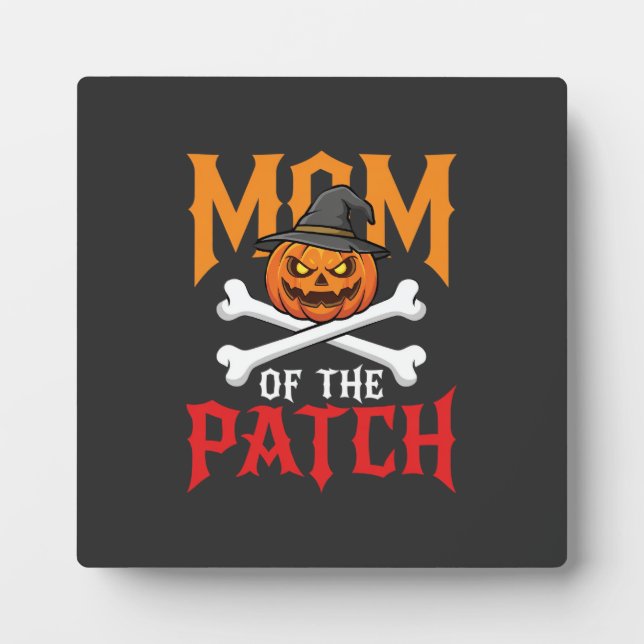Halloween-Mutter des Patch-Kürbis-Hexe Fotoplatte (Vorderseite)
