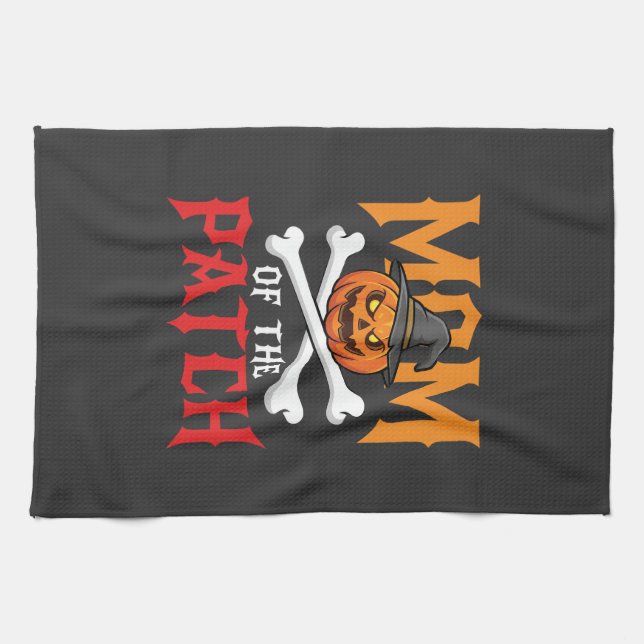 Halloween-Mutter des Patch-Kürbis-Hexe Geschirrtuch (Horizontal)