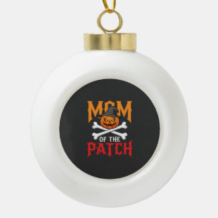 Halloween-Mutter des Patch-Kürbis-Hexe Keramik Kugel-Ornament
