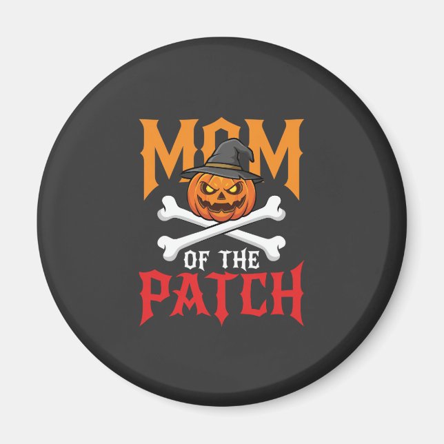 Halloween-Mutter des Patch-Kürbis-Hexe Magnet (Vorne)