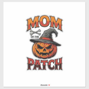 Halloween-Mutter-Shirt Kürbis Knochen Vintage Art_ Aufkleber