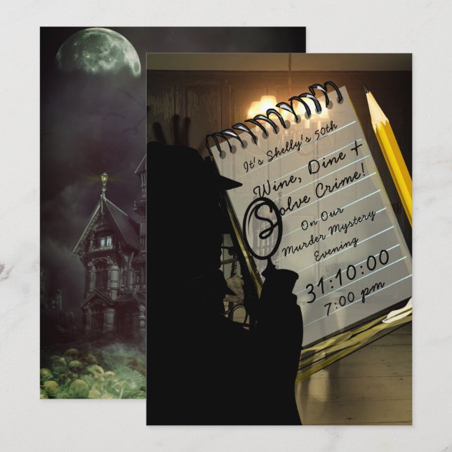 Halloween Mystery House Spooky Modern Einladung (Vorne/Hinten)