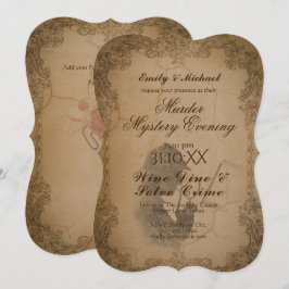Halloween Mystery Party Vintage Kalligraphie Einladung
