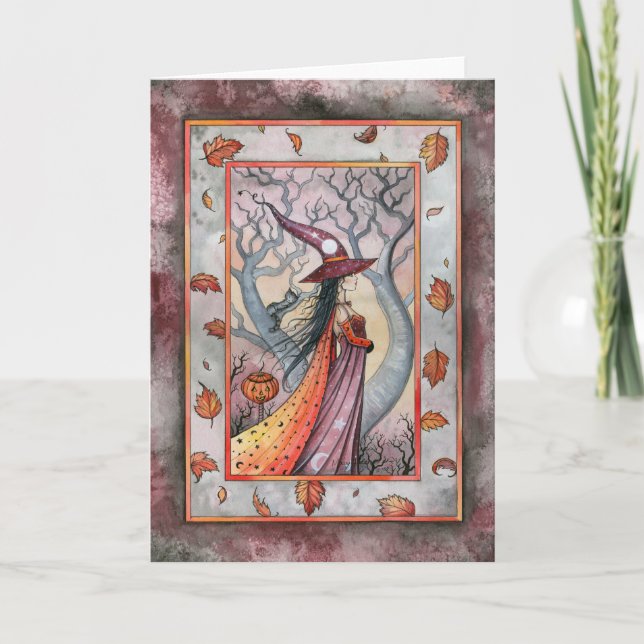 Halloween Mystic Hexe von Molly Harrison Karte (Vorderseite)