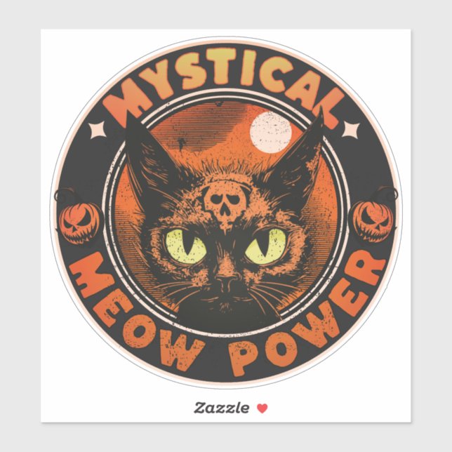 Halloween Mystical Meow Power Aufkleber (Blatt)