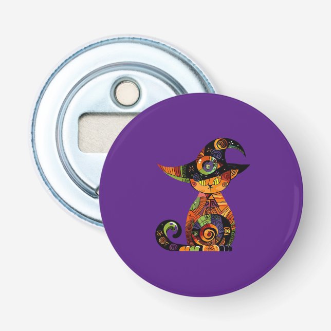 Halloween/mystisch/Katze/Fall Flaschenöffner (Vorderseite)